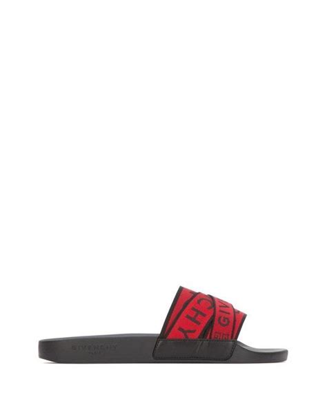 givenchy multicolor logo strap slides